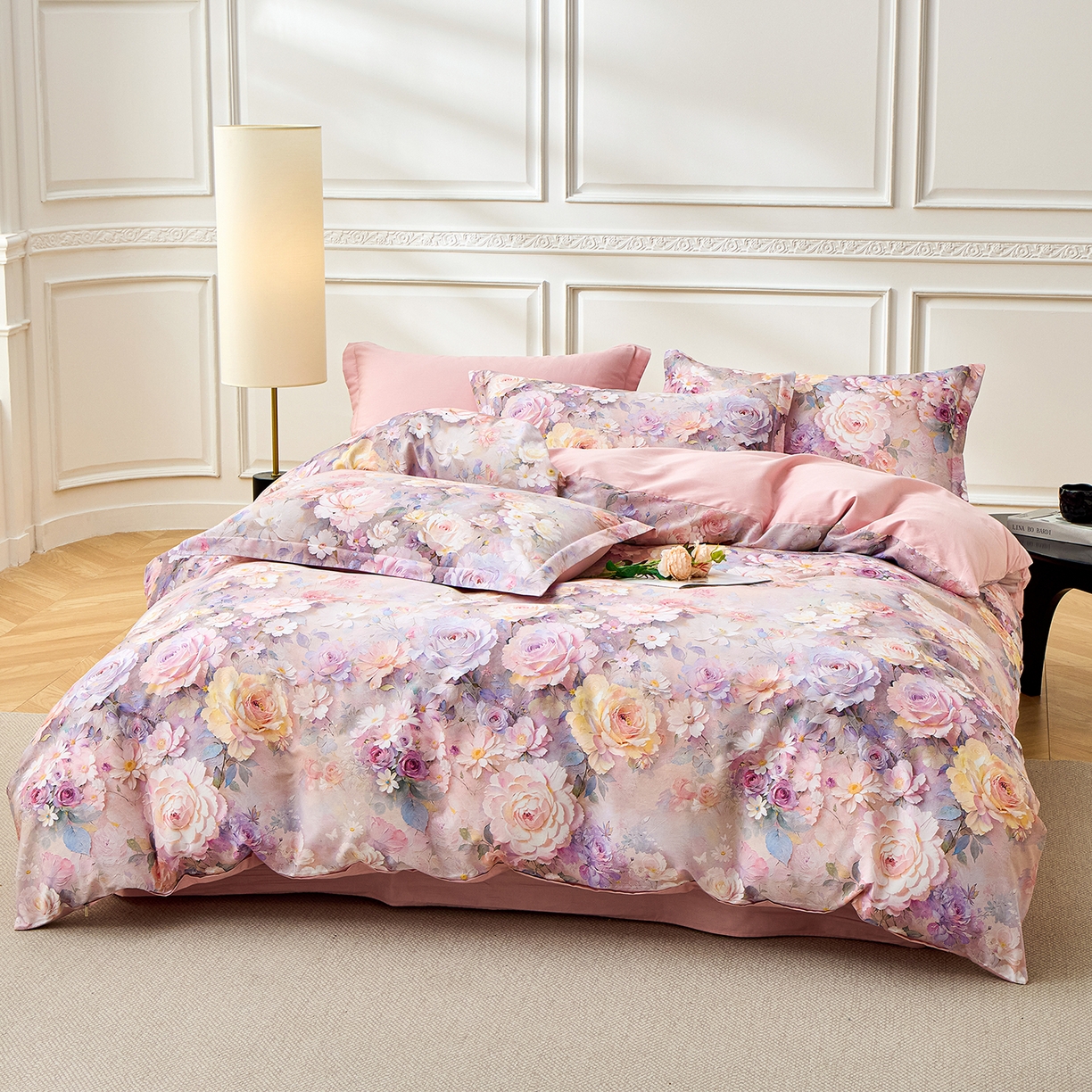 91家纺网 家纺一手货源 找家纺 元元家居（元元被业） 2026新款全棉13372套件及单品【印花款】-三件套 云樾