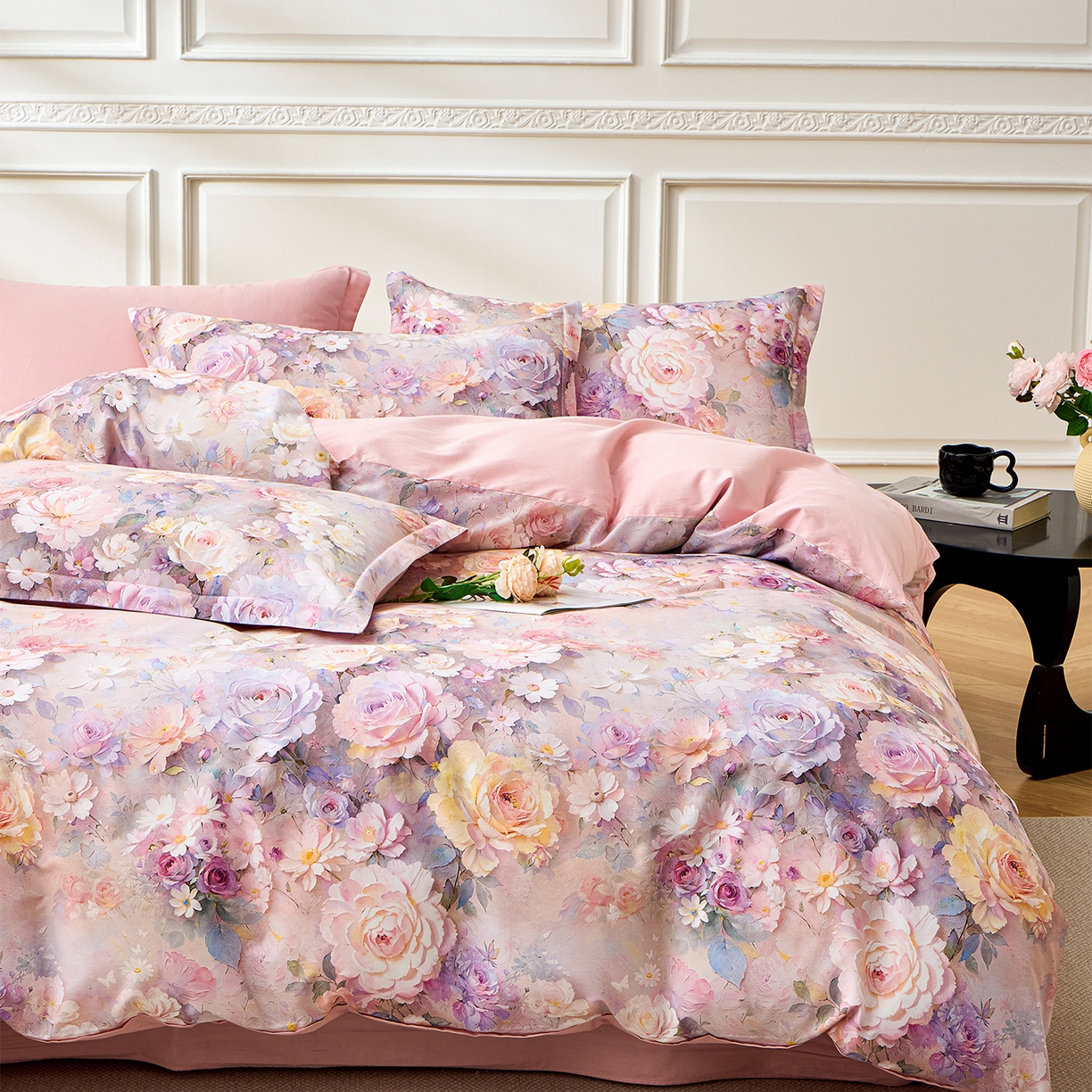 91家纺网 家纺一手货源 找家纺 元元家居（元元被业） 2026新款全棉13372套件及单品【印花款】-三件套 云樾