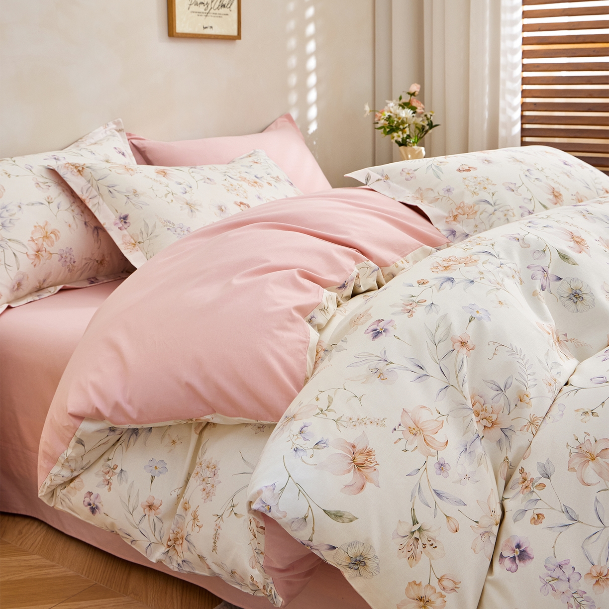 91家纺网 家纺一手货源 找家纺 （总）元元家居（元元被业） 2026新款全棉13372套件及单品【印花款】-四件套