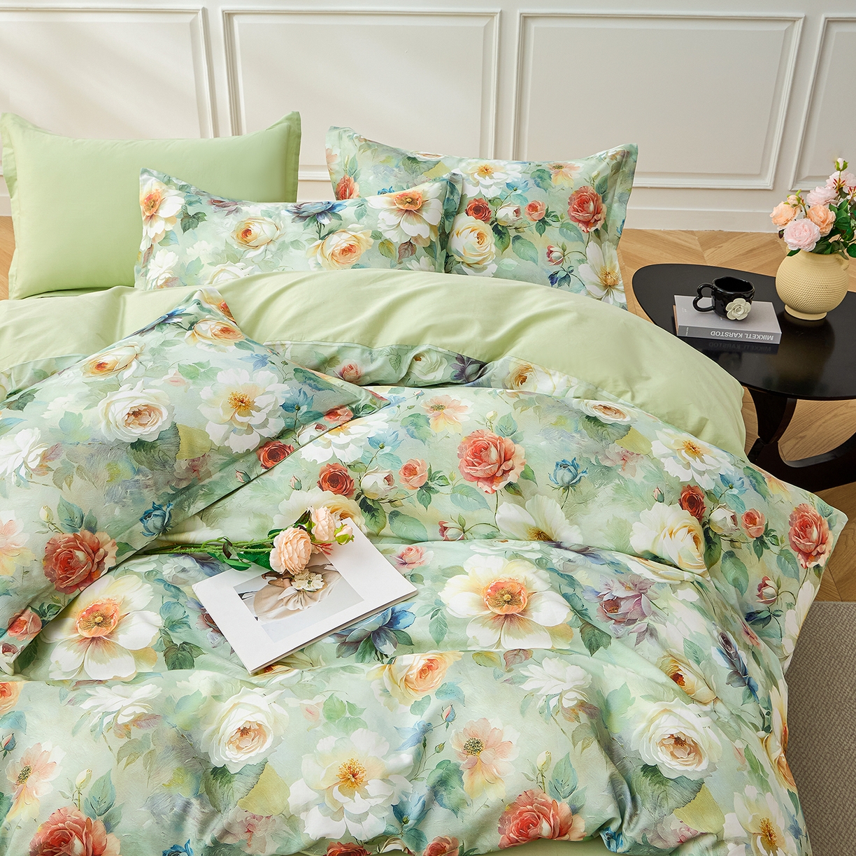 91家纺网 家纺一手货源 找家纺 元元家居（元元被业） 2026新款全棉13372套件及单品【印花款】-四件套 秀丽