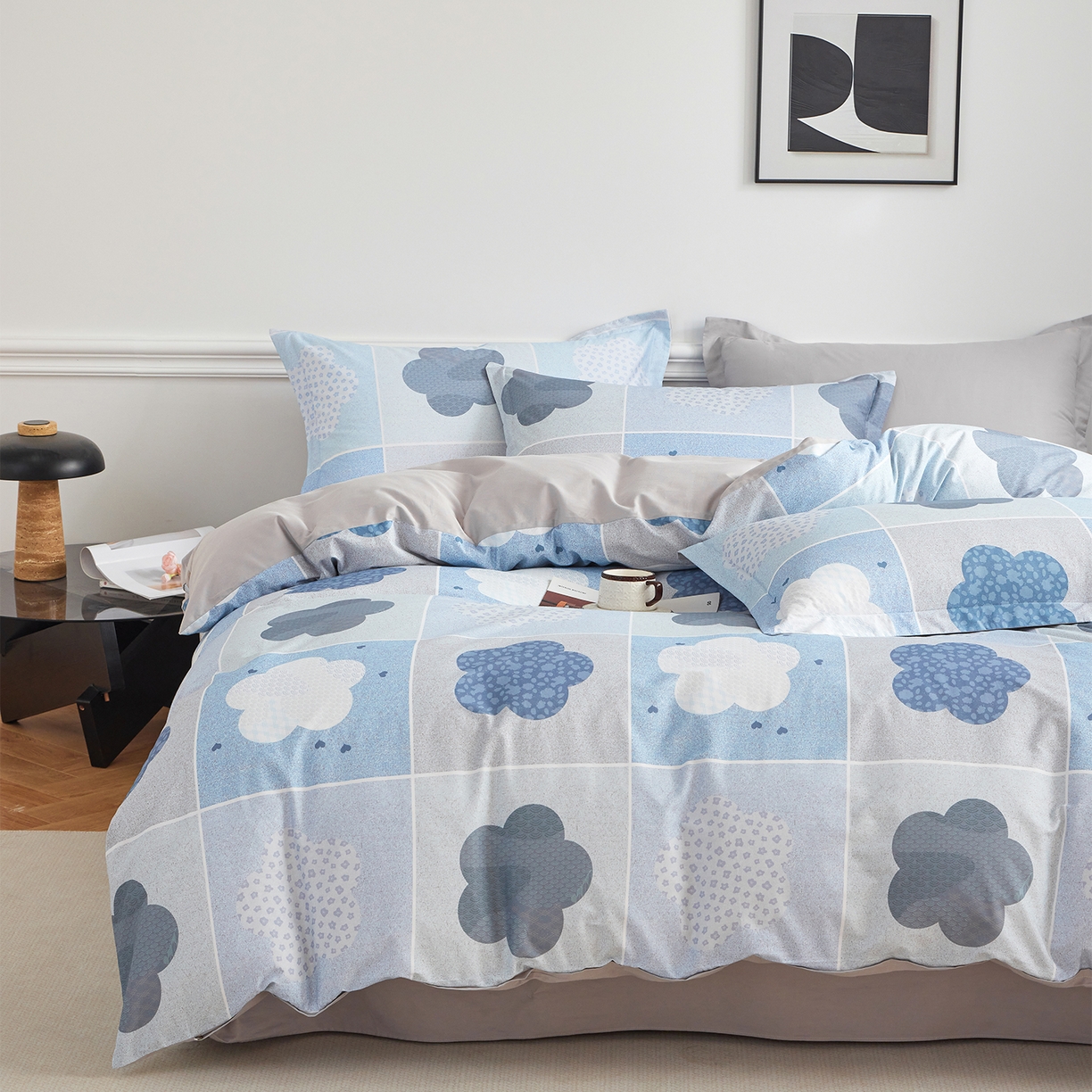 91家纺网 家纺一手货源 找家纺 元元家居（元元被业） 2026新款全棉13372套件及单品【印花款】-四件套 非凡