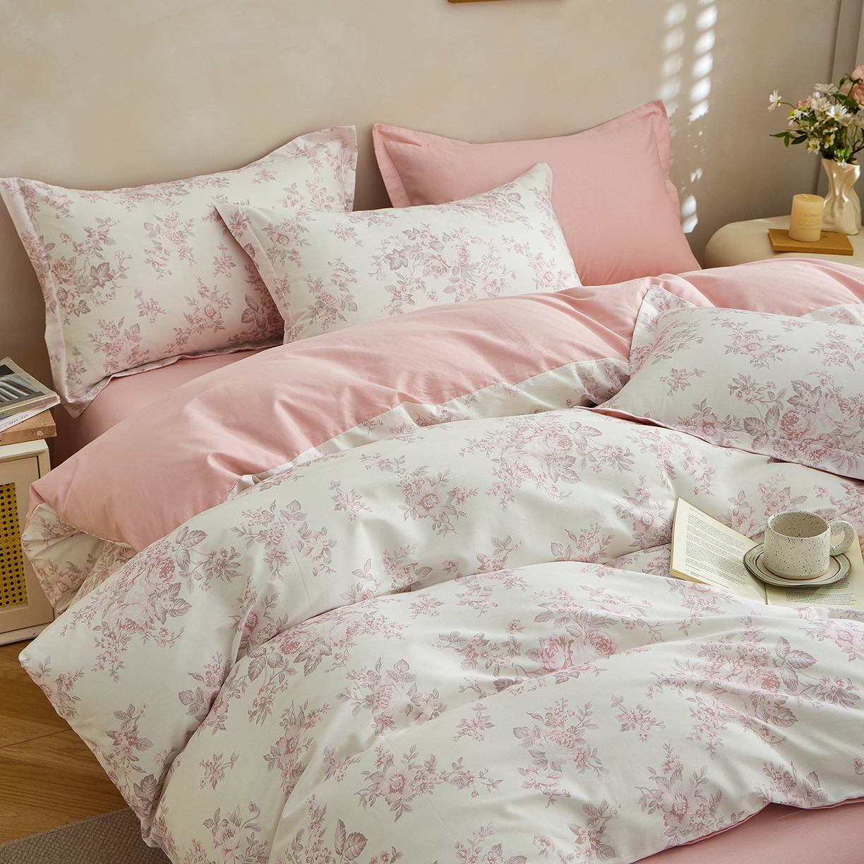 91家纺网 家纺一手货源 找家纺 元元家居（元元被业） 2026新款全棉13372套件及单品【印花款】-四件套 芙尔