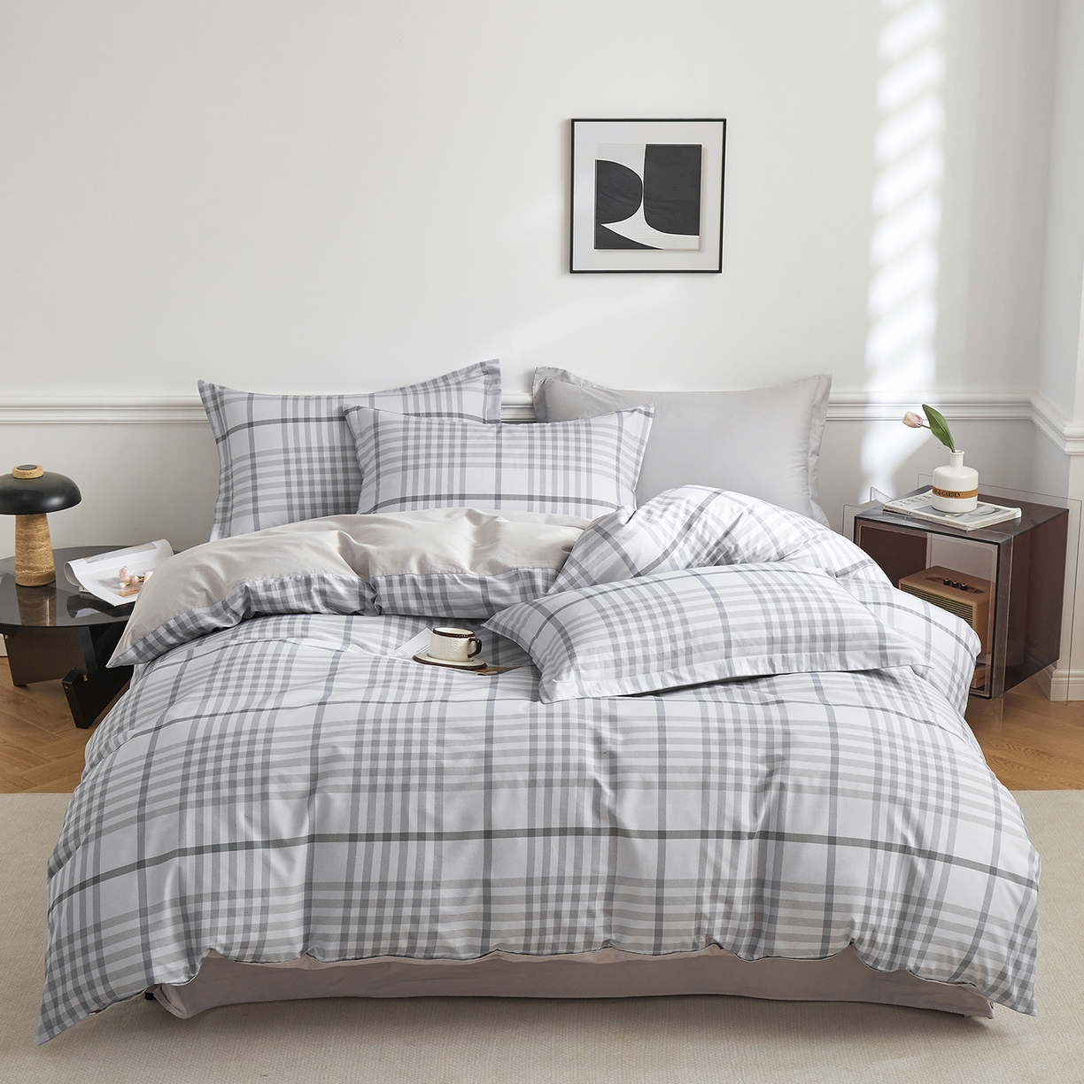 91家纺网 家纺一手货源 找家纺 元元家居（元元被业） 2026新款全棉13372套件及单品【印花款】-四件套 格调