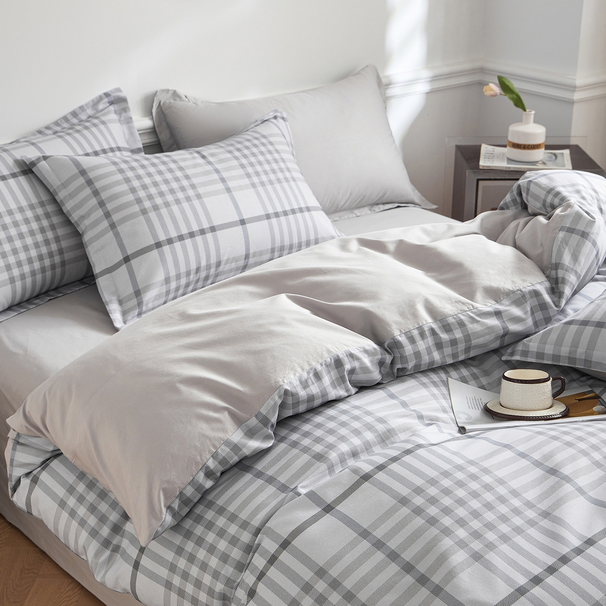 91家纺网 家纺一手货源 找家纺 元元家居（元元被业） 2026新款全棉13372套件及单品【印花款】-四件套 格调