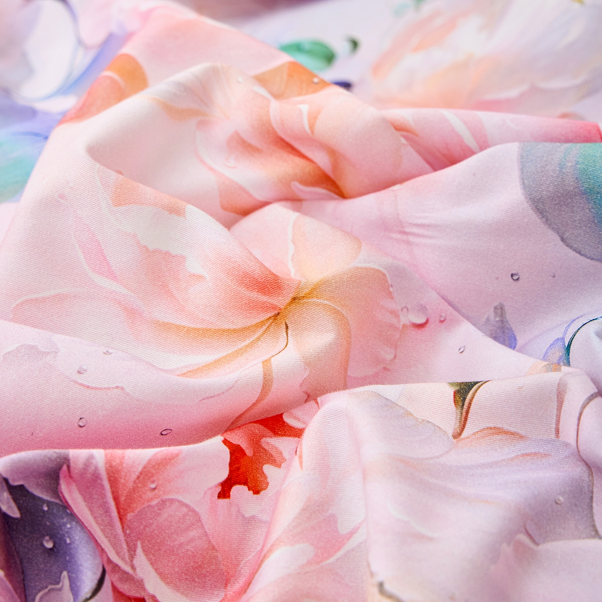 91家纺网 家纺一手货源 找家纺 元元家居（元元被业） 2026新款全棉13372套件及单品【印花款】-四件套 凝珠