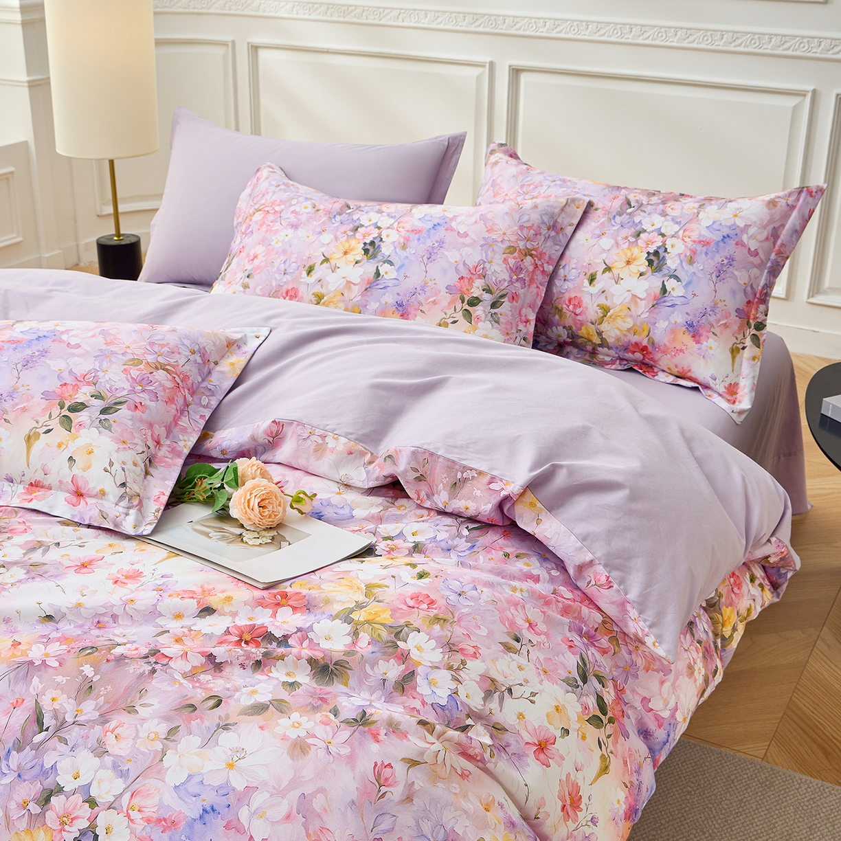 91家纺网 家纺一手货源 找家纺 元元家居（元元被业） 2026新款全棉13372套件及单品【印花款】-四件套 闪亮