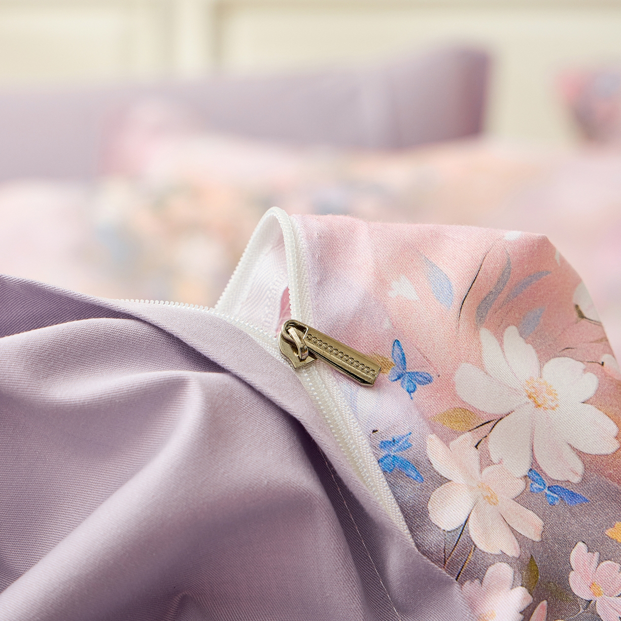 91家纺网 家纺一手货源 找家纺 元元家居（元元被业） 2026新款全棉13372套件及单品【印花款】-四件套 时光