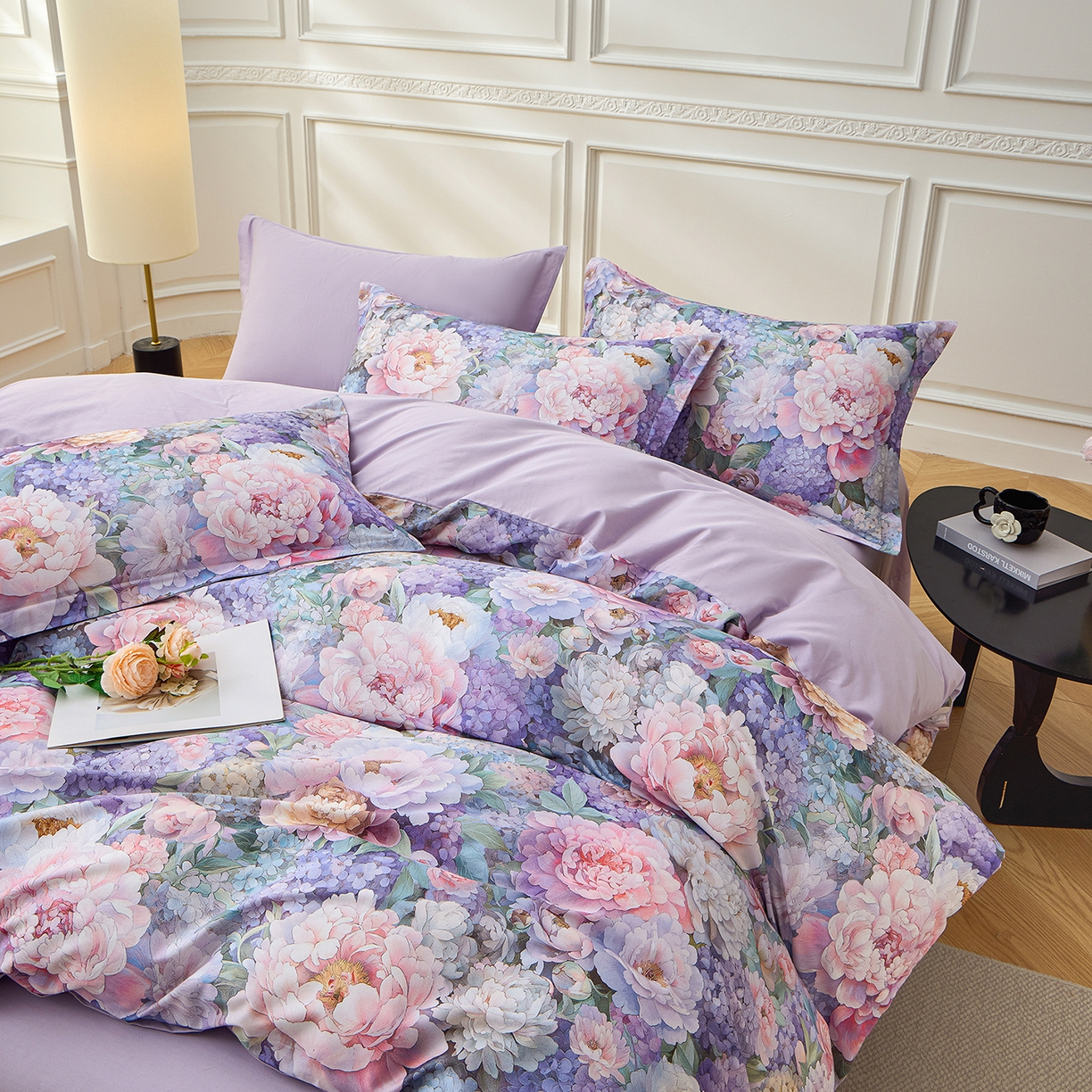 91家纺网 家纺一手货源 找家纺 元元家居（元元被业） 2026新款全棉13372套件及单品【印花款】-四件套 思思