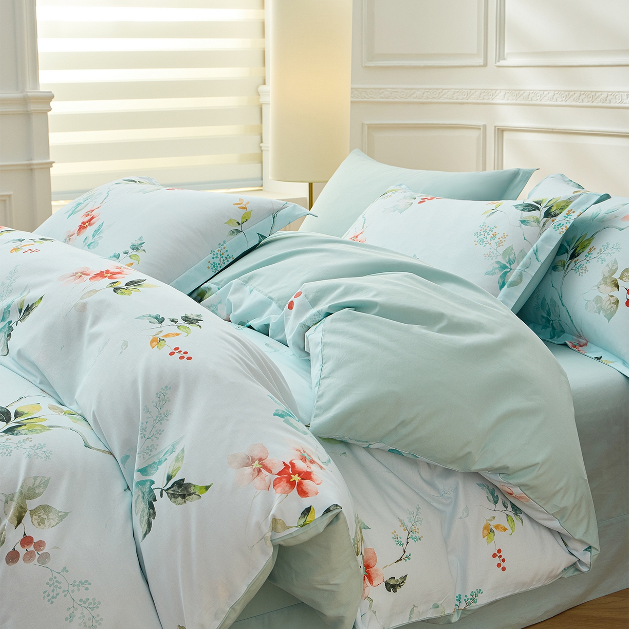 91家纺网 家纺一手货源 找家纺 元元家居（元元被业） 2026新款全棉13372套件及单品【印花款】-四件套 有枝