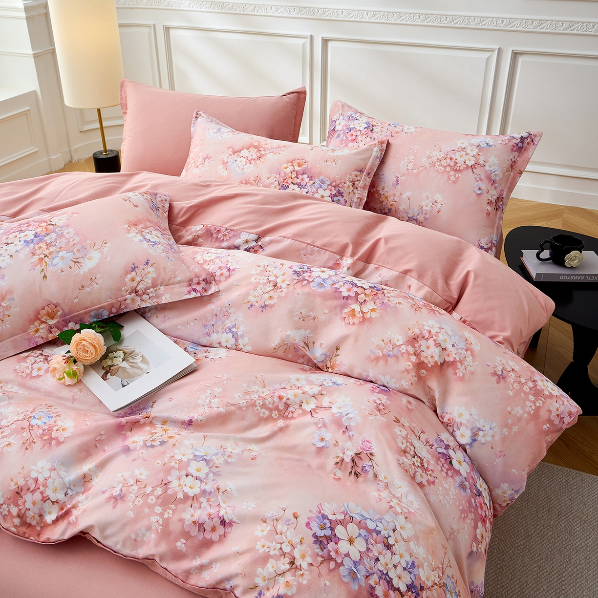 91家纺网 家纺一手货源 找家纺 元元家居（元元被业） 2026新款全棉13372套件及单品【印花款】-四件套 月棠