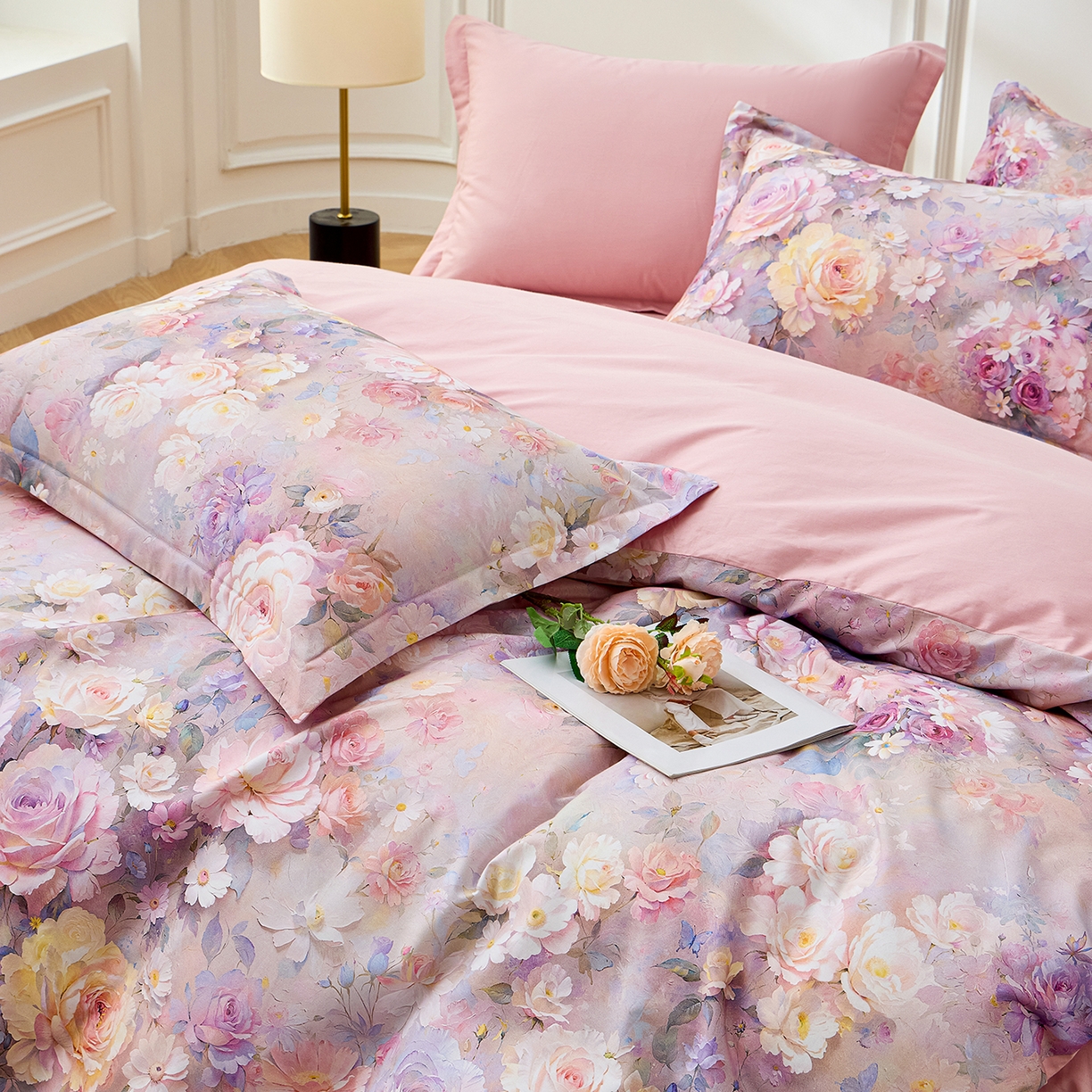 91家纺网 家纺一手货源 找家纺 元元家居（元元被业） 2026新款全棉13372套件及单品【印花款】-四件套 云樾