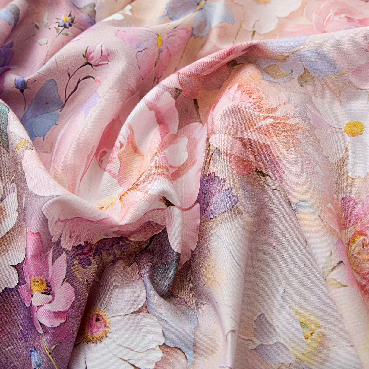 91家纺网 家纺一手货源 找家纺 元元家居（元元被业） 2026新款全棉13372套件及单品【印花款】-四件套 云樾