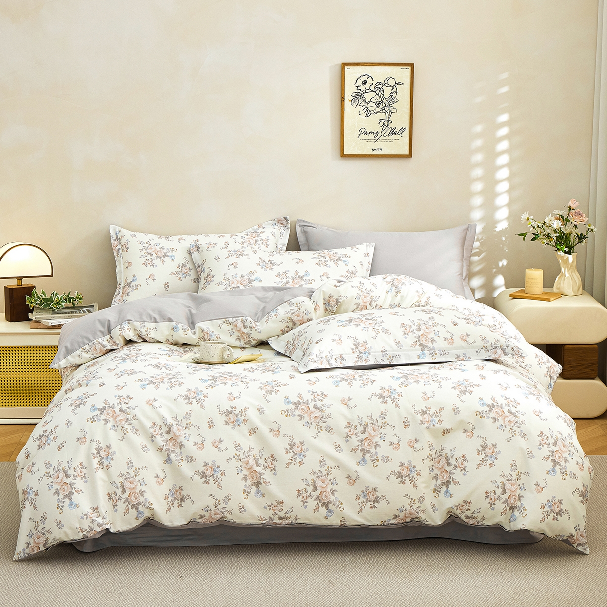 91家纺网 家纺一手货源 找家纺 （总）元元家居（元元被业） 2026新款全棉13372套件及单品【印花款】-被套夹棉四件套