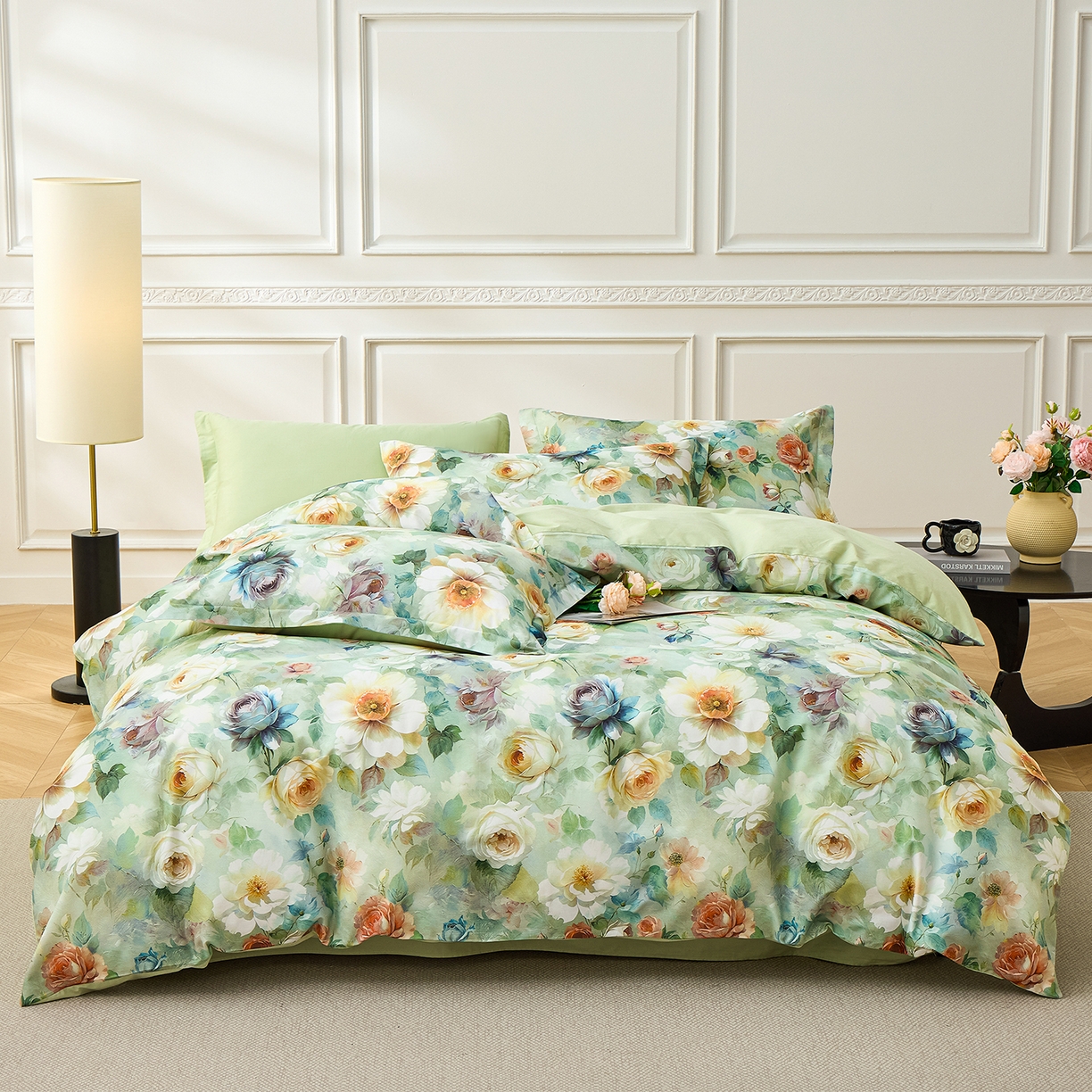 元元家居（元元被业） 2026新款全棉13372套件及单品【印花款】-被套夹棉四件套 秀丽