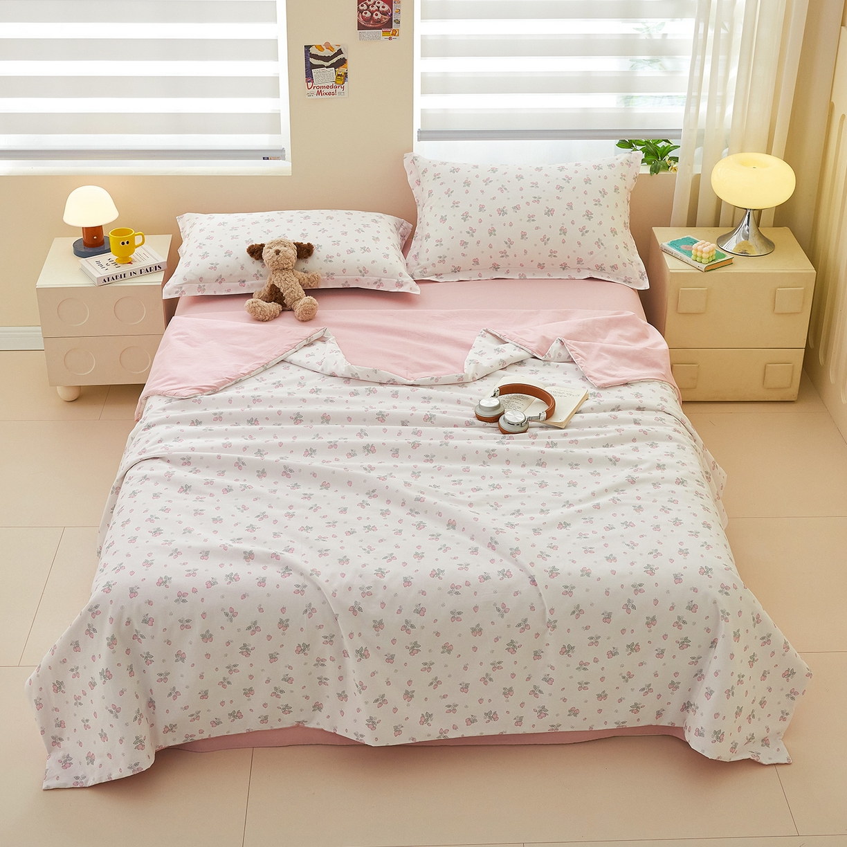 91家纺网 家纺一手货源 找家纺 （总）元元家居（元元被业） 2026新款全棉纯棉13372印花两用夏被夏凉被空调被四件套