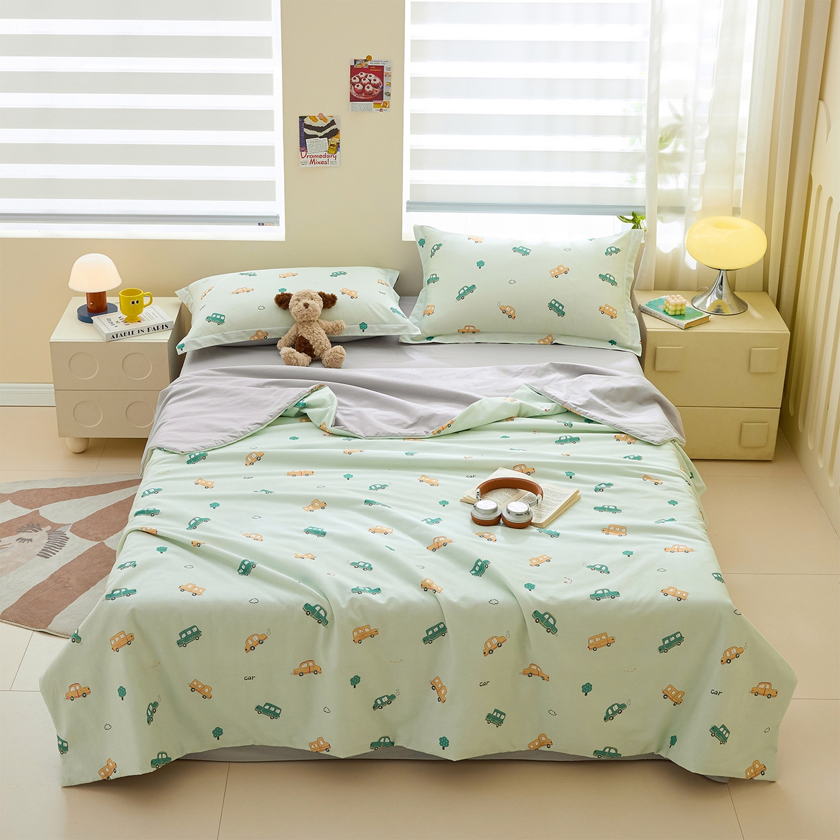 91家纺网 家纺一手货源 找家纺 （总）元元家居（元元被业） 2026新款全棉纯棉13372印花两用夏被夏凉被空调被四件套