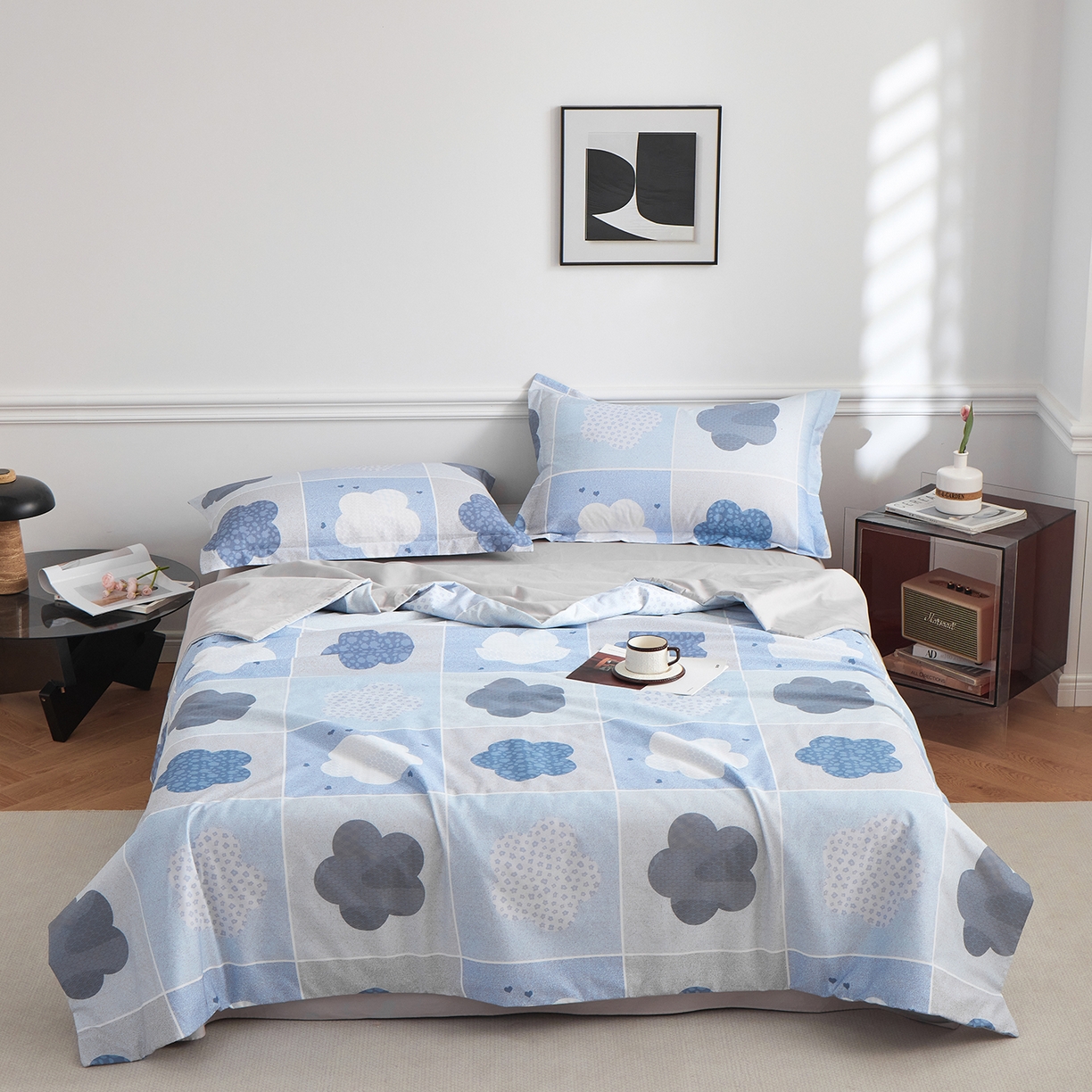 91家纺网 家纺一手货源 找家纺 （总）元元家居（元元被业） 2026新款全棉纯棉13372印花两用夏被夏凉被空调被四件套