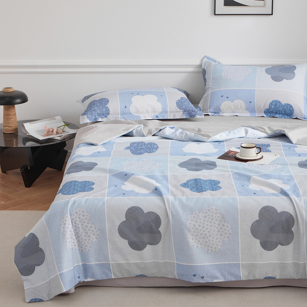 91家纺网 家纺一手货源 找家纺 元元家居（元元被业） 2026新款全棉纯棉13372印花两用夏被夏凉被空调被四件套 非凡