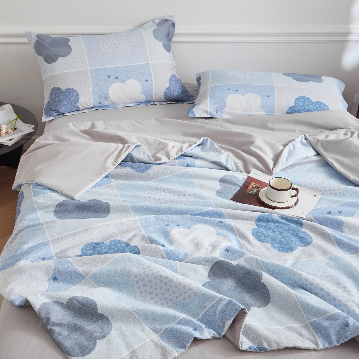 91家纺网 家纺一手货源 找家纺 元元家居（元元被业） 2026新款全棉纯棉13372印花两用夏被夏凉被空调被四件套 非凡