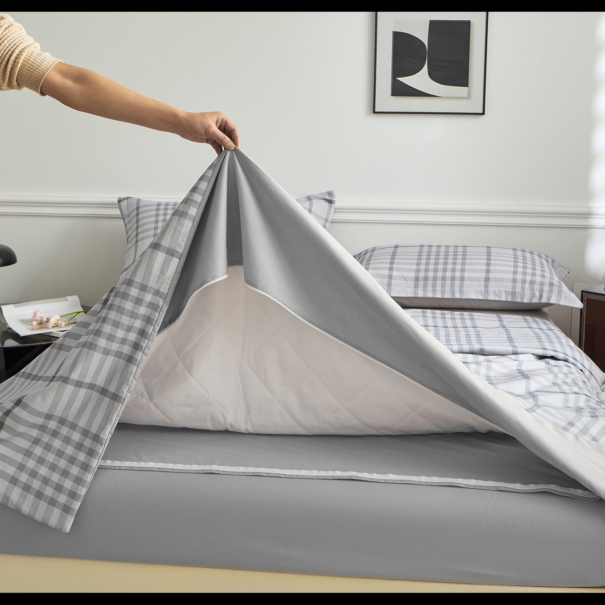 91家纺网 家纺一手货源 找家纺 元元家居（元元被业） 2026新款全棉纯棉13372印花两用夏被夏凉被空调被四件套 格调