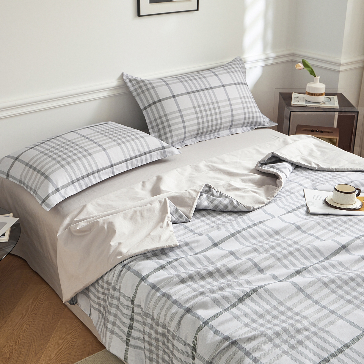 91家纺网 家纺一手货源 找家纺 元元家居（元元被业） 2026新款全棉纯棉13372印花两用夏被夏凉被空调被四件套 格调