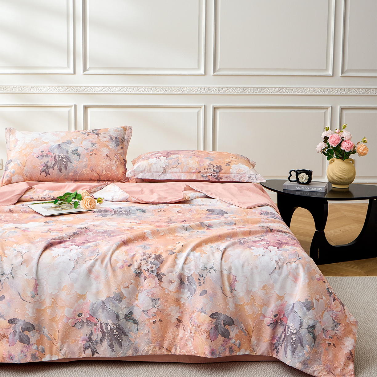 91家纺网 家纺一手货源 找家纺 元元家居（元元被业） 2026新款全棉纯棉13372印花两用夏被夏凉被空调被四件套 惊艳