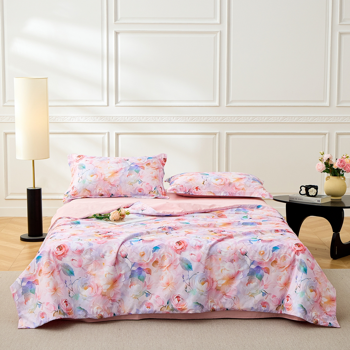 元元家居（元元被业） 2026新款全棉纯棉13372印花两用夏被夏凉被空调被四件套 凝珠