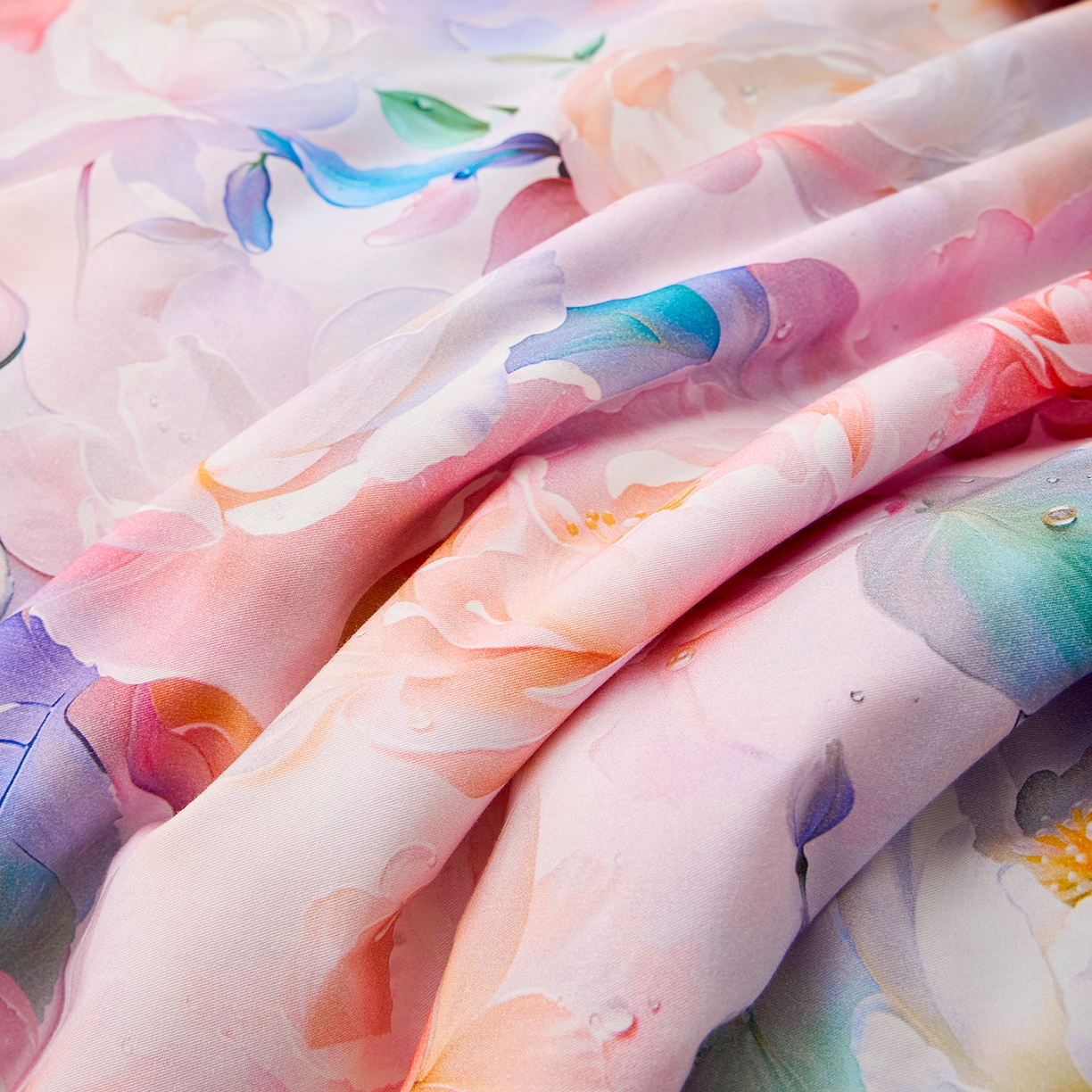 91家纺网 家纺一手货源 找家纺 元元家居（元元被业） 2026新款全棉纯棉13372印花两用夏被夏凉被空调被四件套 凝珠