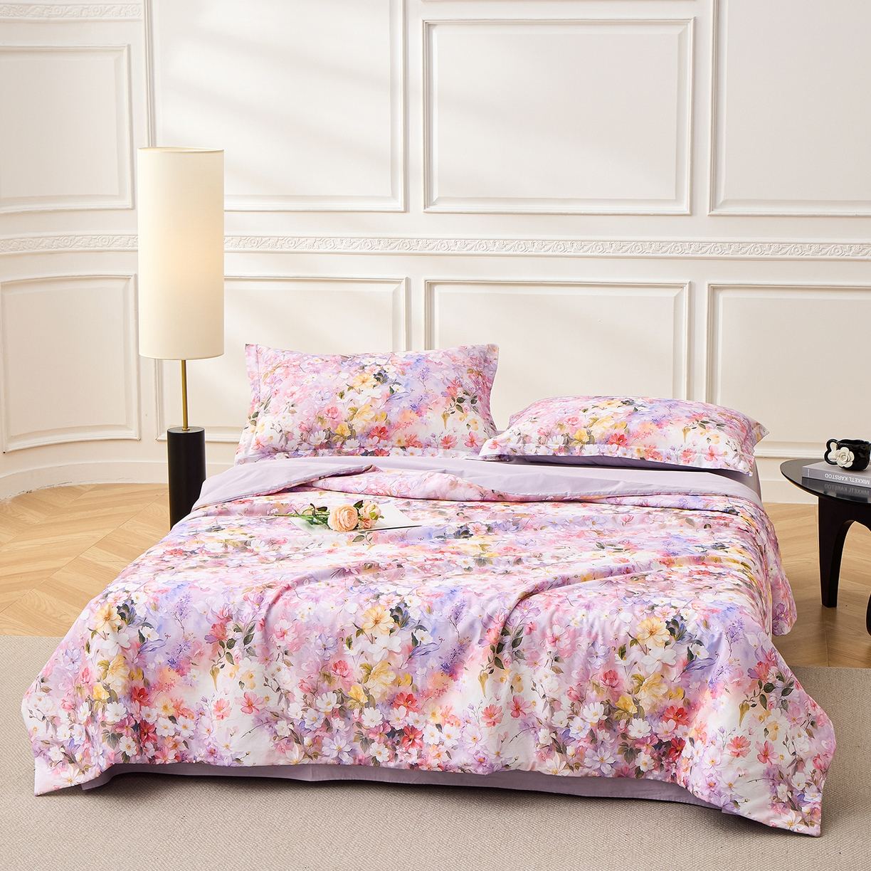 91家纺网 家纺一手货源 找家纺 元元家居（元元被业） 2026新款全棉纯棉13372印花两用夏被夏凉被空调被四件套 闪亮