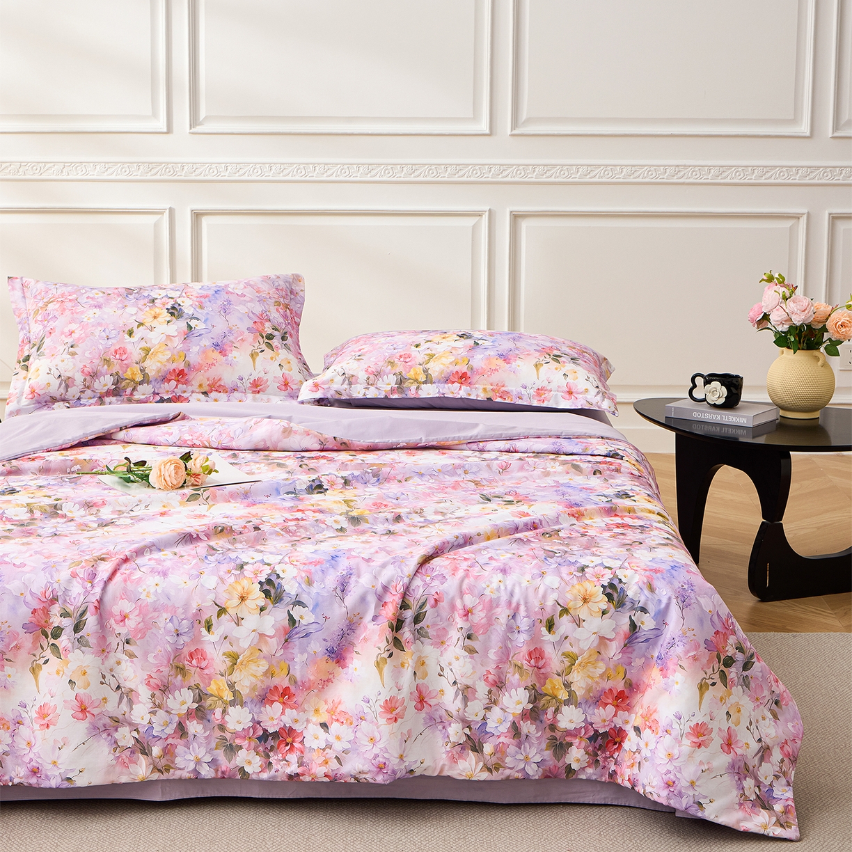 91家纺网 家纺一手货源 找家纺 元元家居（元元被业） 2026新款全棉纯棉13372印花两用夏被夏凉被空调被四件套 闪亮