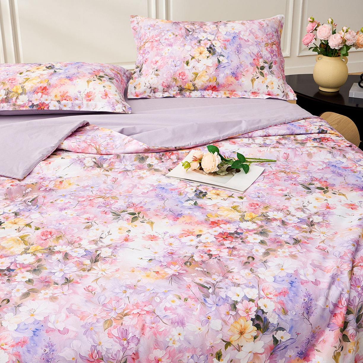 91家纺网 家纺一手货源 找家纺 元元家居（元元被业） 2026新款全棉纯棉13372印花两用夏被夏凉被空调被四件套 闪亮