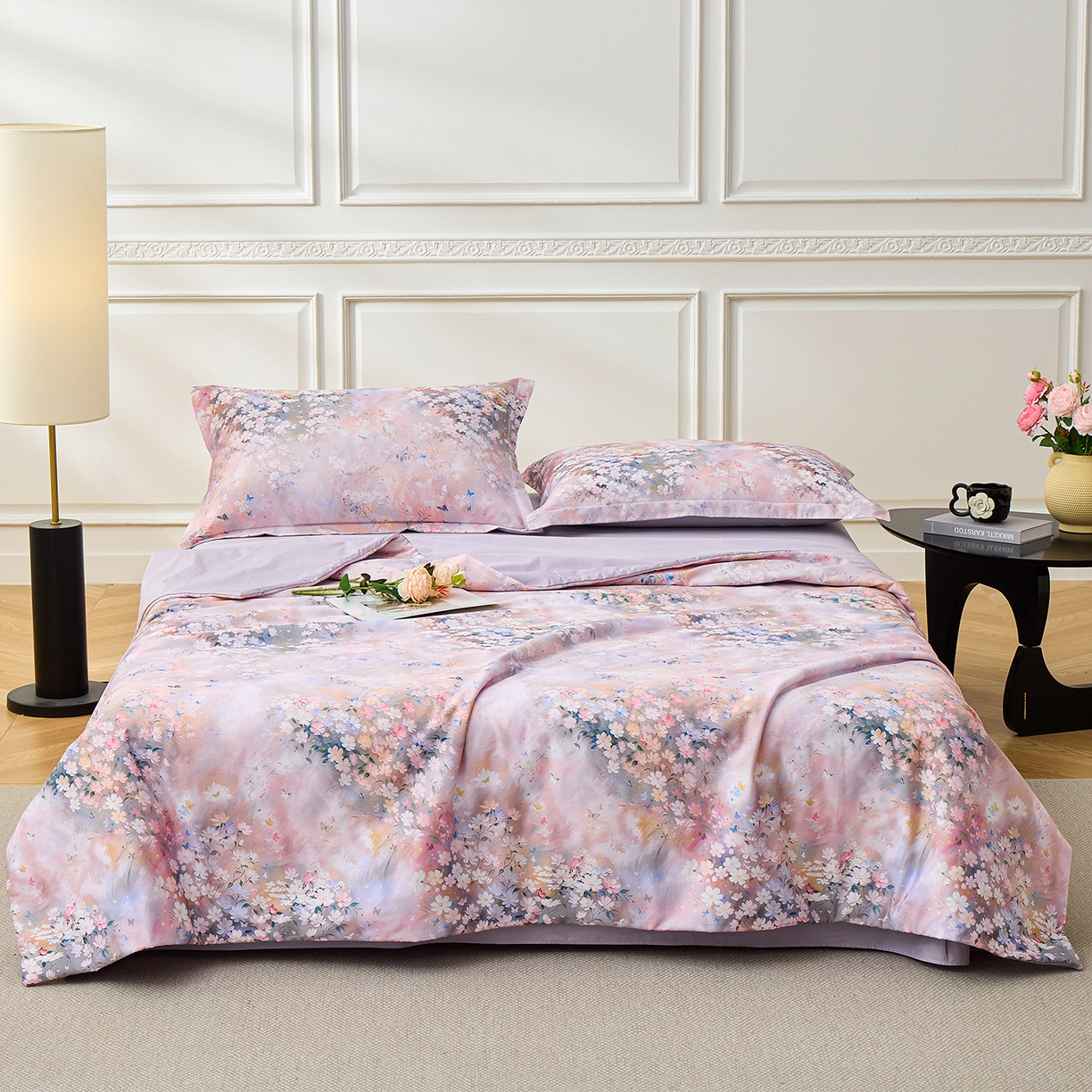 元元家居（元元被业） 2026新款全棉纯棉13372印花两用夏被夏凉被空调被四件套 时光