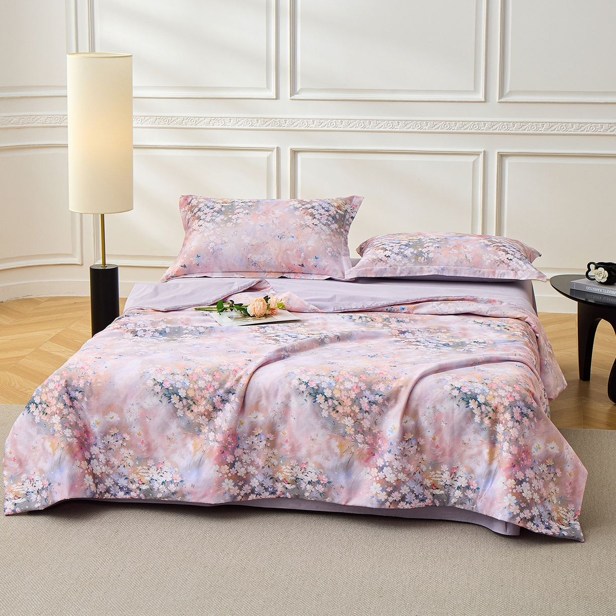 91家纺网 家纺一手货源 找家纺 元元家居（元元被业） 2026新款全棉纯棉13372印花两用夏被夏凉被空调被四件套 时光