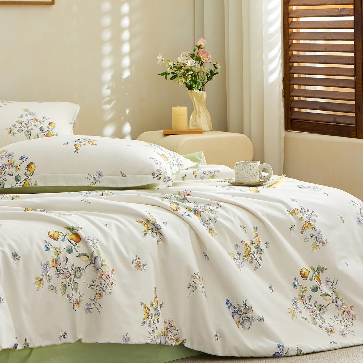 91家纺网 家纺一手货源 找家纺 元元家居（元元被业） 2026新款全棉纯棉13372印花两用夏被夏凉被空调被四件套 知夏