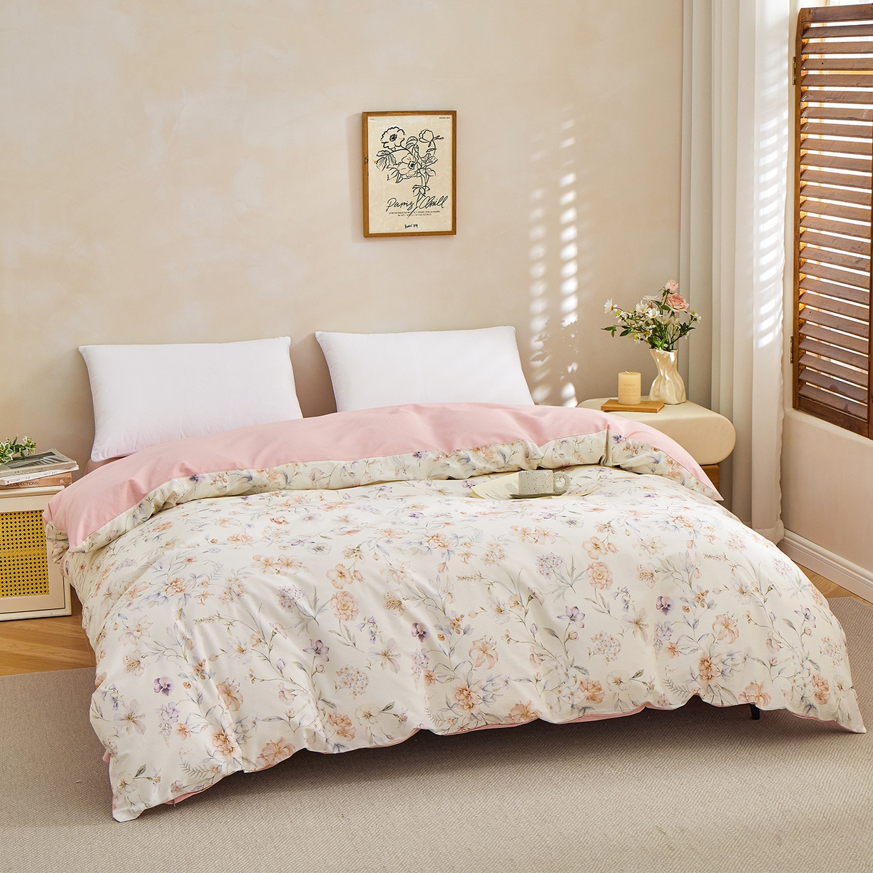 91家纺网 家纺一手货源 找家纺 元元家居（元元被业） 2026新款全棉13372套件及单品【印花款】-单被套 春晓米