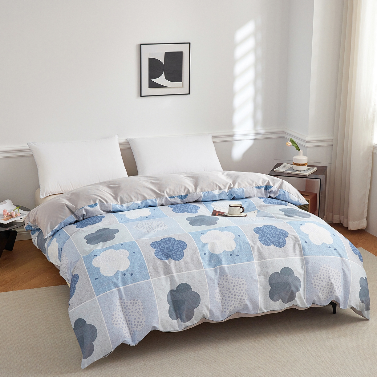 91家纺网 家纺一手货源 找家纺 元元家居（元元被业） 2026新款全棉13372套件及单品【印花款】-单被套 非凡