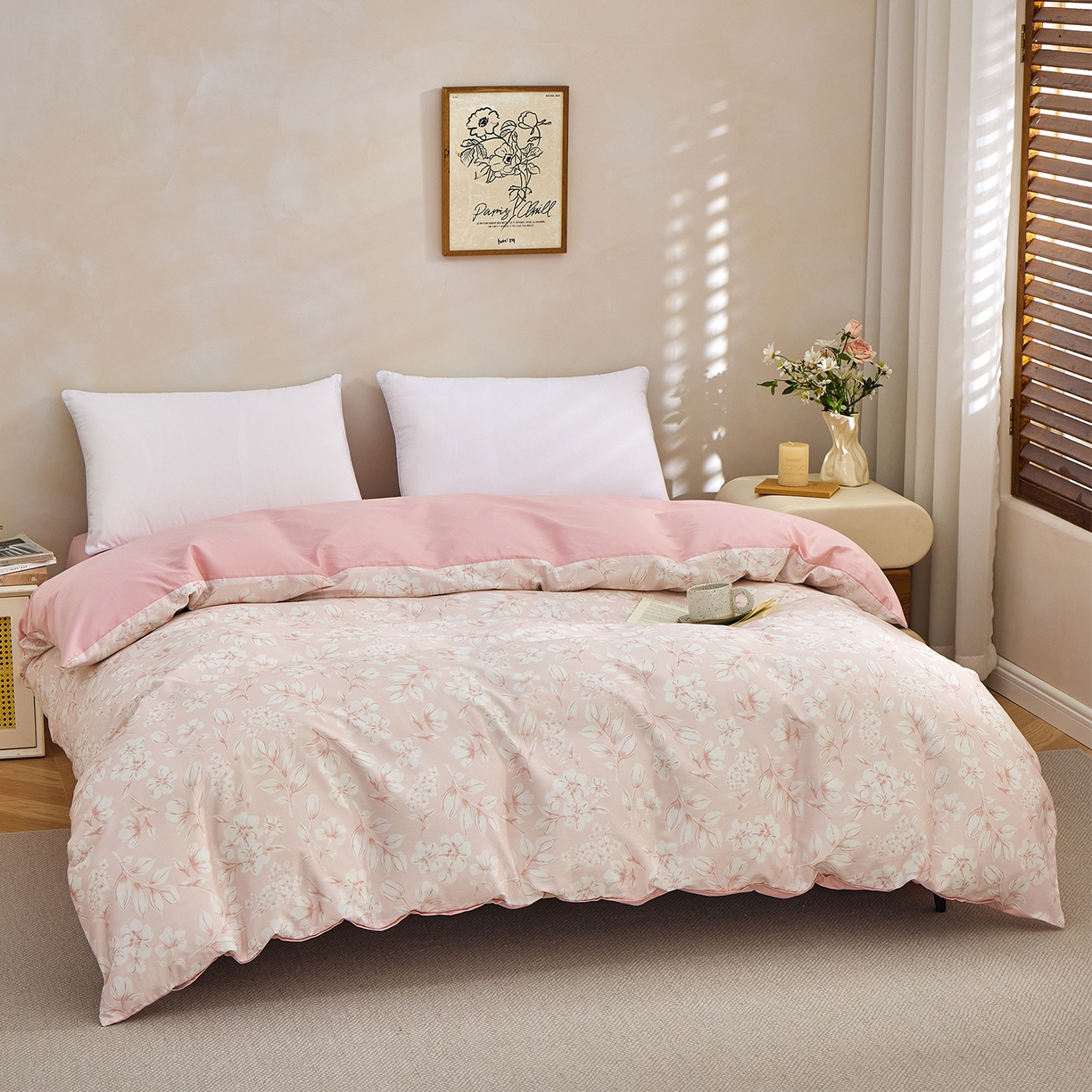 91家纺网 家纺一手货源 找家纺 元元家居（元元被业） 2026新款全棉13372套件及单品【印花款】-单被套 婉约