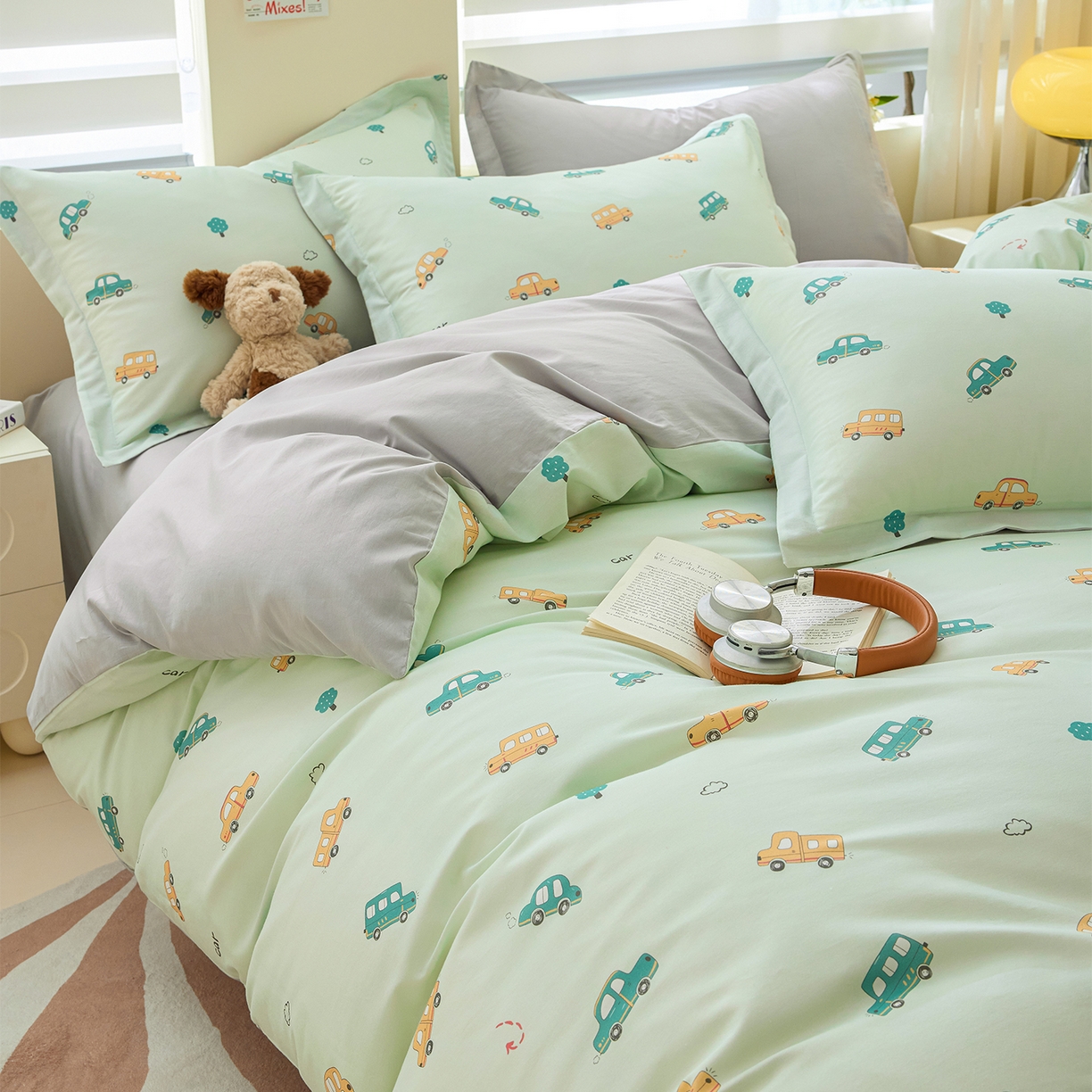 91家纺网 家纺一手货源 找家纺 元元家居（元元被业） 2026新款全棉13372套件及单品【印花款】-单被套 嘟嘟城