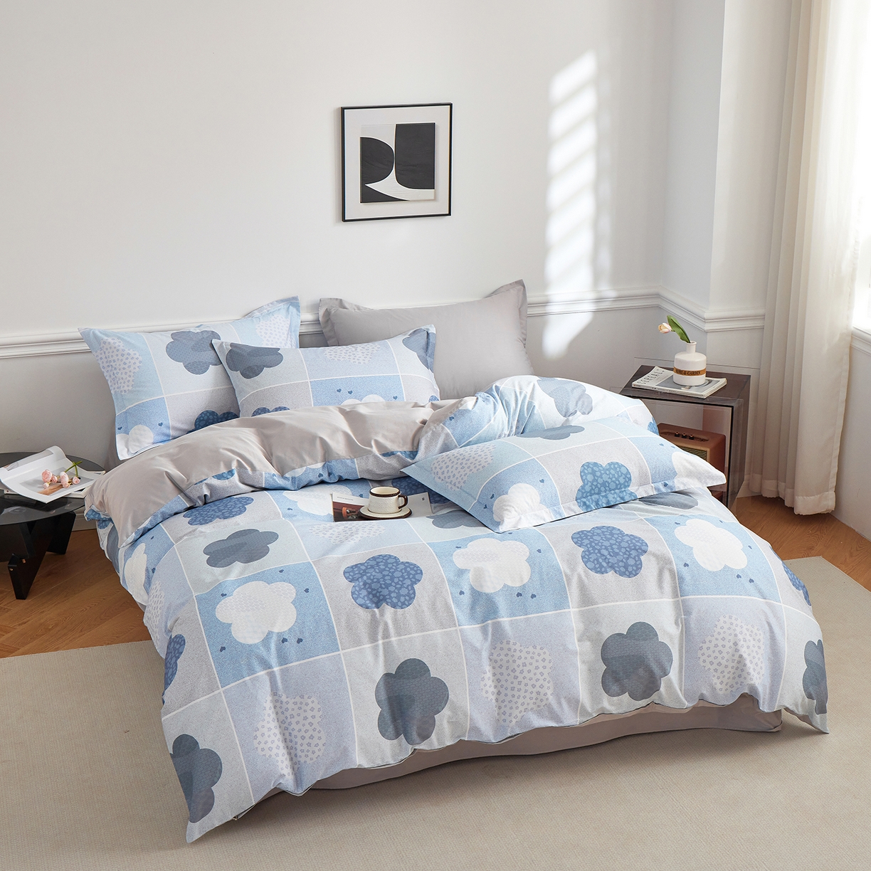 91家纺网 家纺一手货源 找家纺 元元家居（元元被业） 2026新款全棉13372套件及单品【印花款】-单被套 非凡