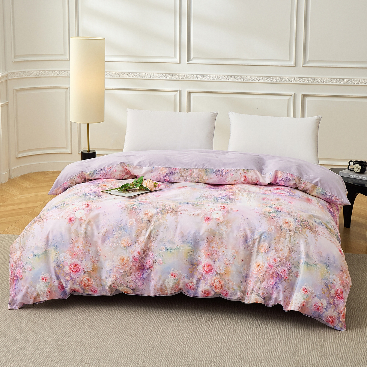 元元家居（元元被业） 2026新款全棉13372套件及单品【印花款】-单被套 红颜