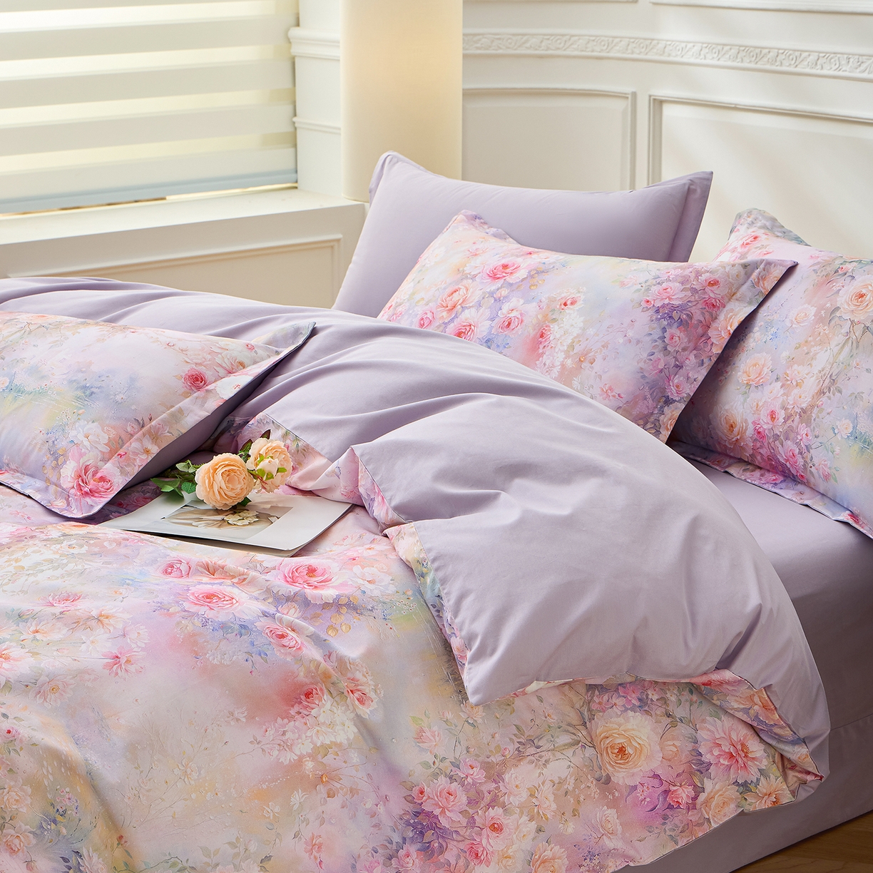 91家纺网 家纺一手货源 找家纺 元元家居（元元被业） 2026新款全棉13372套件及单品【印花款】-单被套 红颜