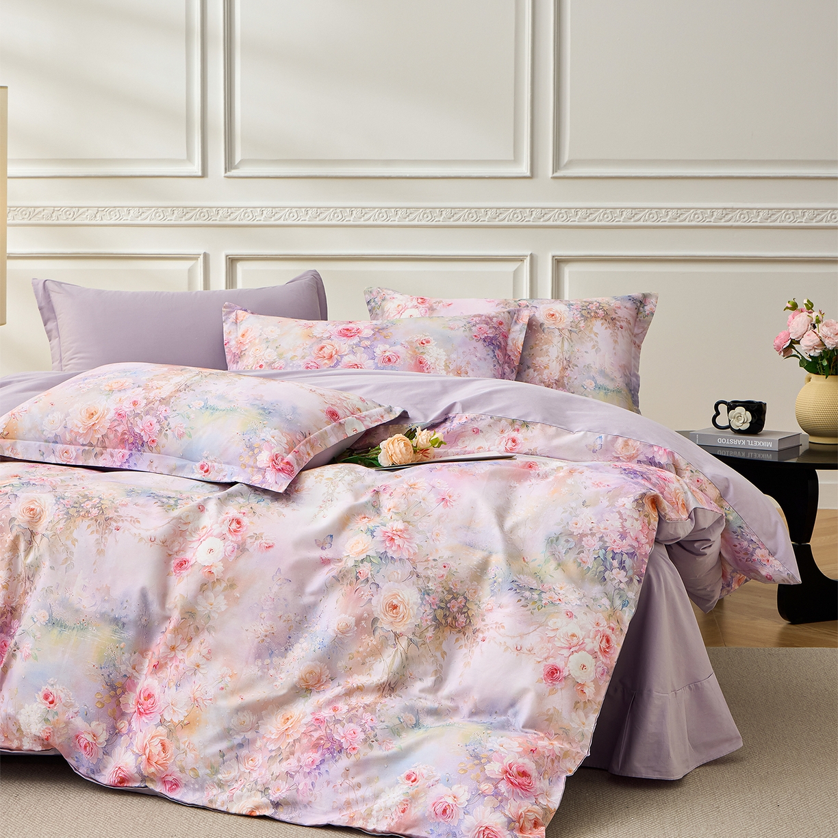 91家纺网 家纺一手货源 找家纺 元元家居（元元被业） 2026新款全棉13372套件及单品【印花款】-单被套 红颜