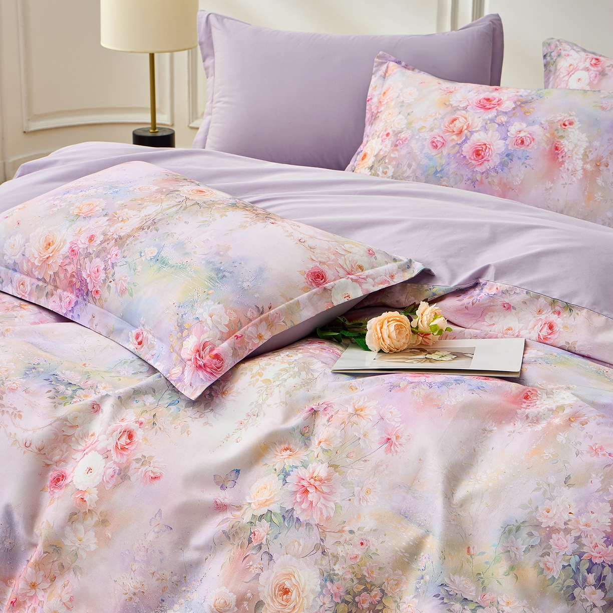 91家纺网 家纺一手货源 找家纺 元元家居（元元被业） 2026新款全棉13372套件及单品【印花款】-单被套 红颜