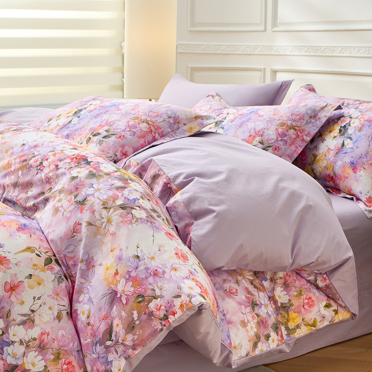 91家纺网 家纺一手货源 找家纺 元元家居（元元被业） 2026新款全棉13372套件及单品【印花款】-单被套 闪亮