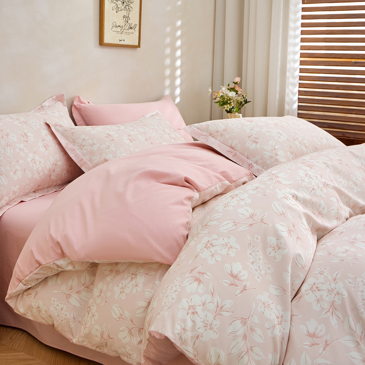 91家纺网 家纺一手货源 找家纺 元元家居（元元被业） 2026新款全棉13372套件及单品【印花款】-单被套 婉约