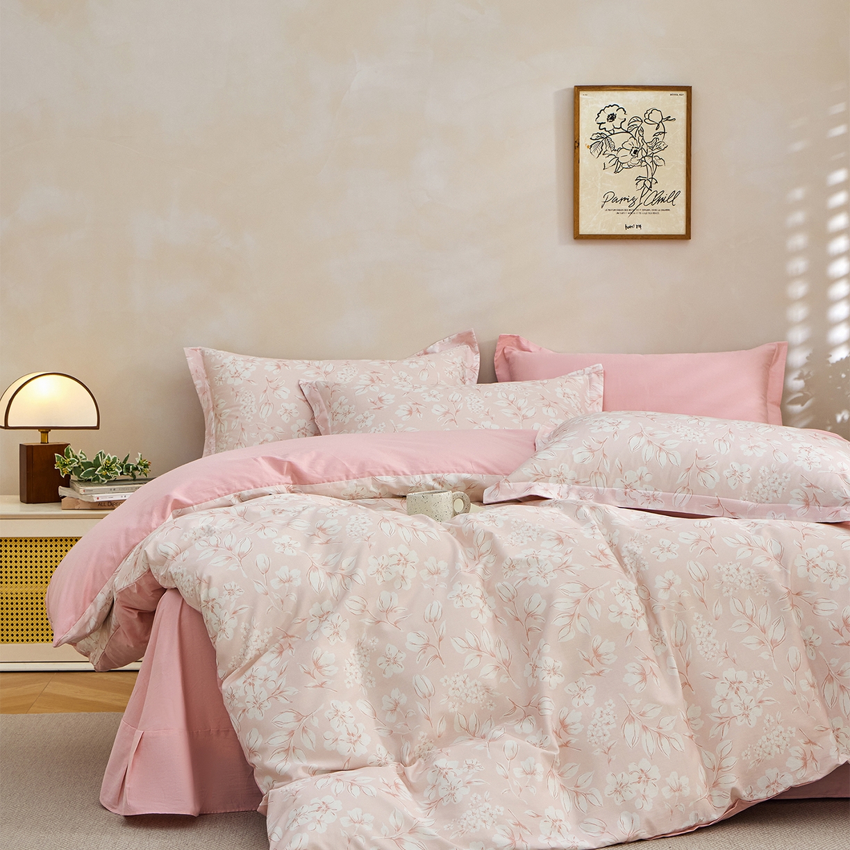 91家纺网 家纺一手货源 找家纺 元元家居（元元被业） 2026新款全棉13372套件及单品【印花款】-单被套 婉约