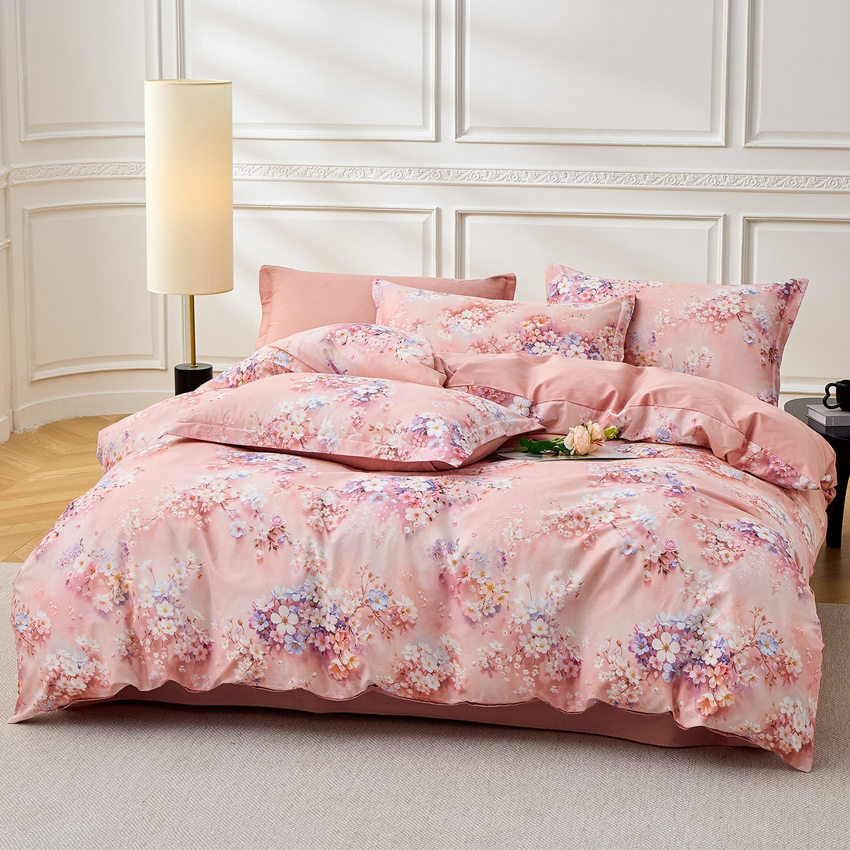 91家纺网 家纺一手货源 找家纺 元元家居（元元被业） 2026新款全棉13372套件及单品【印花款】-单被套 月棠