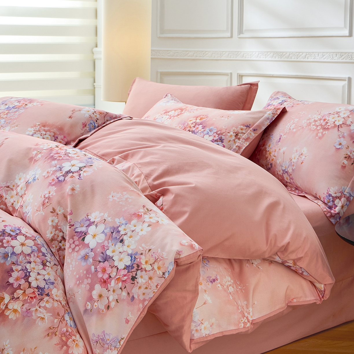 91家纺网 家纺一手货源 找家纺 元元家居（元元被业） 2026新款全棉13372套件及单品【印花款】-单被套 月棠