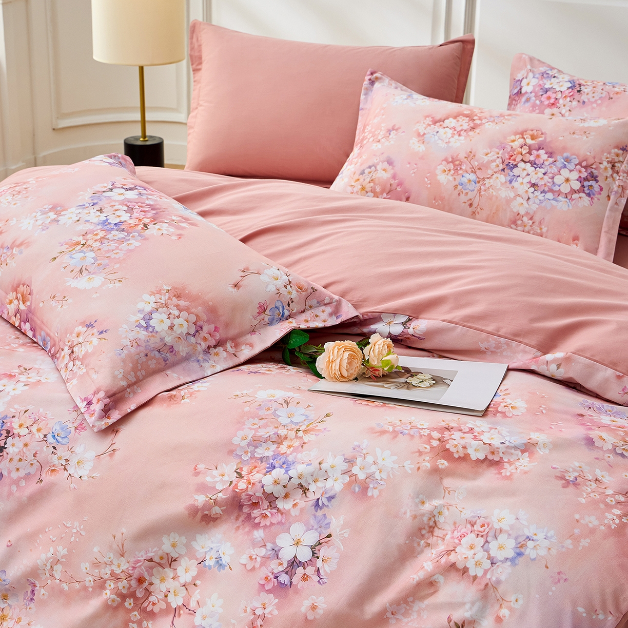 91家纺网 家纺一手货源 找家纺 元元家居（元元被业） 2026新款全棉13372套件及单品【印花款】-单被套 月棠