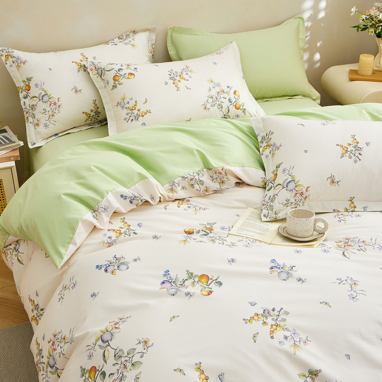 91家纺网 家纺一手货源 找家纺 元元家居（元元被业） 2026新款全棉13372套件及单品【印花款】-单被套 知夏